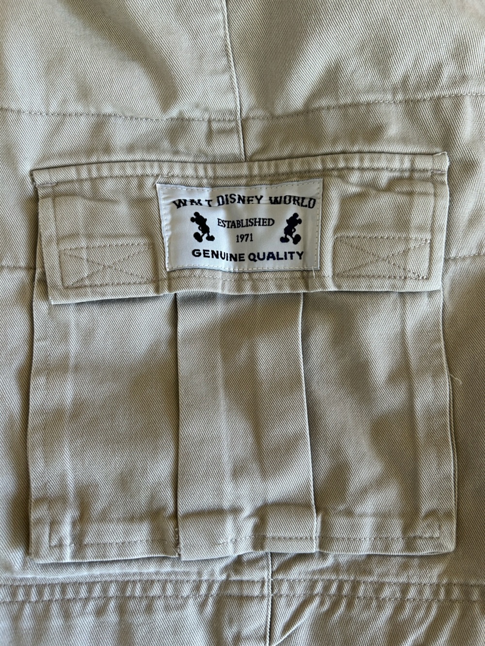 Vintage Disney Men’s Khaki Chinos with Branded Patch - Light Beige. Size 36.